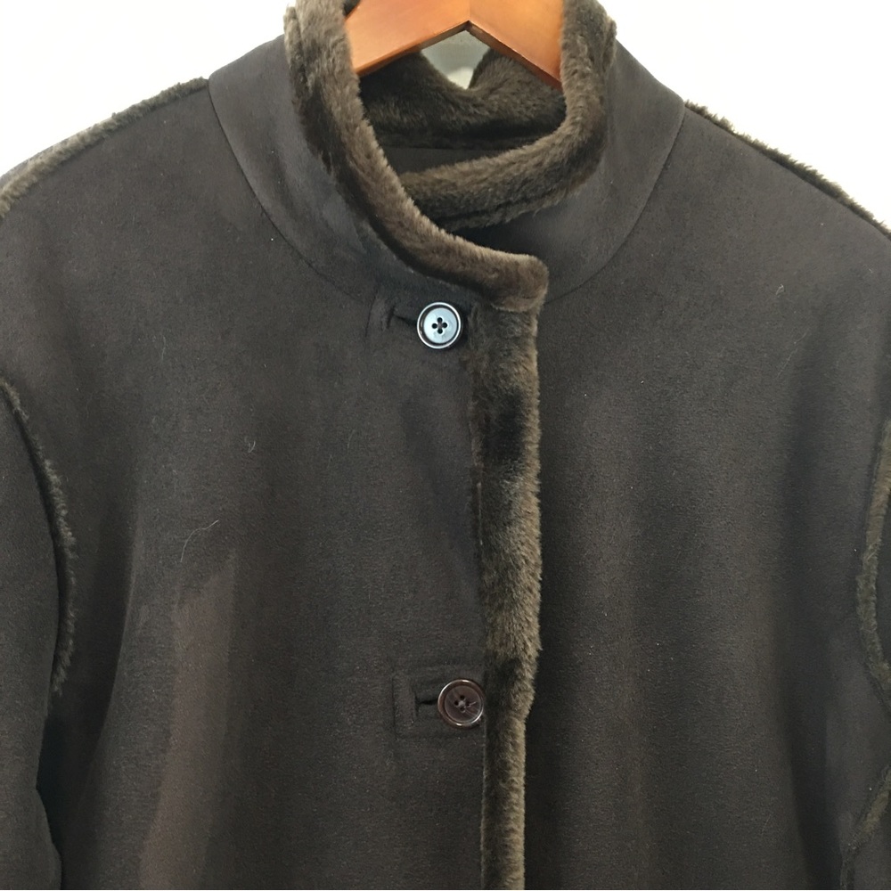 Centigrade Womens Cozy Shearing lined Velvet Faux Suede Vegan Fur mob wife